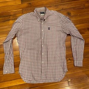 Men’s Psycho Bunny Plaid Button Up Size 2XL